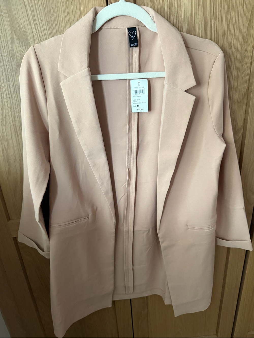 Windsor Women's Blush Pink Open-Front Blazer